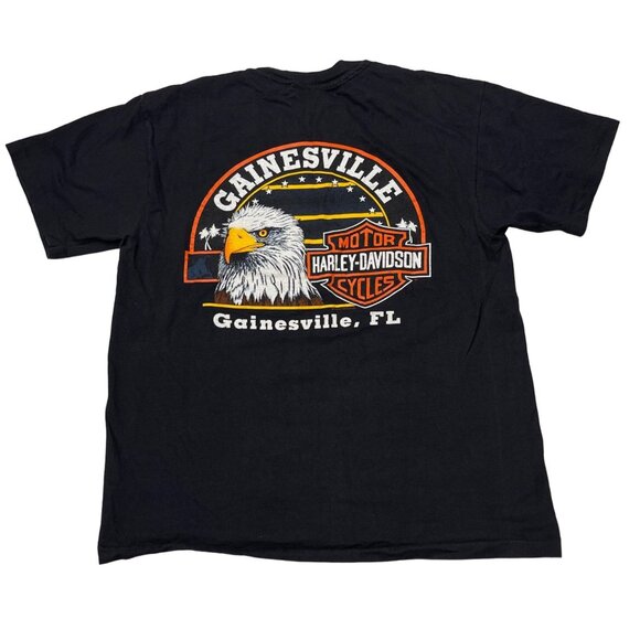 Vintage Harley Davidson TShirt Gainesville FL Large USA 1995 HD Black Eagle - Picture 10 of 10
